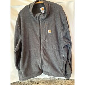 Carhartt Jacket XXL Mens Fleece Full Zip‎ Gray Gorpcore Pockets Cosy Workwear